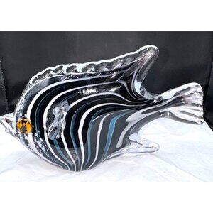 Hand Fused Vinci Art Glass Queen Angelfish By Dynasty Gallery